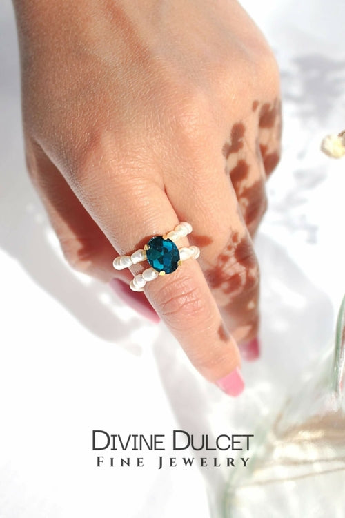 Anillos con perlas de agua dulce y circonitas